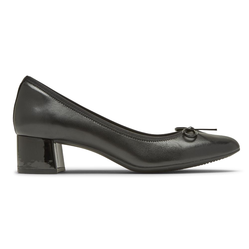 Rockport Women's Total Motion Sydney Bow Pumps - Black - USA (5243KUGIQ)